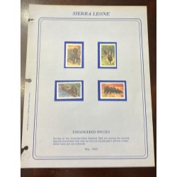 EL)1983 SIERRA LEONE, ALBUM PAGE, ENDANGERED SPECIES, CHIMPANZEES OF OUTAMBA NATIONAL PARK, MINT