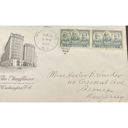P) 1931 UNITED STATES, ARMY AND NAVY SAMPSON DEWEY SCHLEY OVERPRINT, COVER THE MAYFLOWER