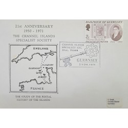 P) 1971 GUERNSEY, 21ST YEAR CHANNEL ISLANDS SPECIALIST SOCIETY, MAPS, STUDY HISTORY OF THE ISLANDS, DEATH THOMAS