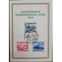 SD)1939 GERMANY BULLETIN FIRST DAY NUBURGRING CAR RACE - EIFEL 1939, BERLIN CAR EXHIBITION, GERMAN EMPIRE FIRST BENZ AN