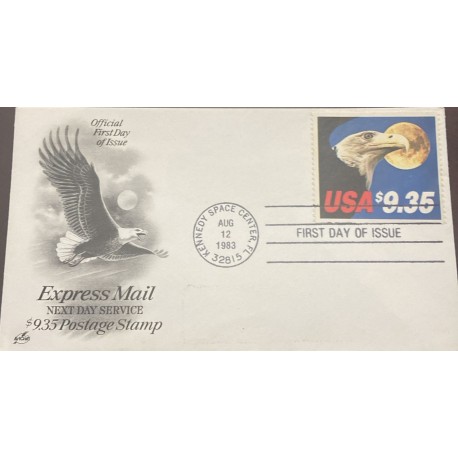 SD)1983 USA FIRST DAY COVER, EXPRESS MAIL, NEXT DAY SERVICE, $9.35 URGENT POSTAGE STAMP, NEW