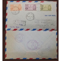 EL)1951 GREAT BRITAIN, RECONSTITUTION OF THE LEGISLATIVE COUNCIL, AIRMAIL, REGISTERED, CIRCULATED COVER FROM BRITISH ISLES TO NE