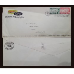 EL)1958 JAMAICA, WEST INDIES FEDERATION, COMMERCIAL COVER CIRCULATED FROM JAMAICA TO MIAMI, VF