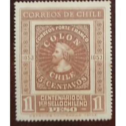 EL)1953 CHILE, CENTENARIO FIRST CHILEAN STAMP- COLON 1P, MINT