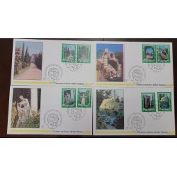 SD)1995 VATICAN CITY 4 ENVELOPES FIRST DAY, NATURE CONSERVATION, VATICAN GARDENS, AVENUE OF TH
