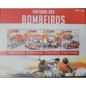 O) 2015 SAO TOME AND PRINCIPE, FIREFIGHTERS, RESCUE DEPARTMENT, OLD FIRE CARS. MNH