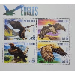 SD)2015 SIERRA LEONE EAGLES, CALVA, MARTIAL, BOLD, EUROPEAN PIGARGO, B/4 OF 5500LE, MNH