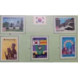 EL)1972 SOUTH KOREA, 2 TOURIST STAMPS, CAMPAIGN FOR NATIONAL UNIFICATION, RETURN OF THE SOUTH KOREAN ARMED FORCES FROM SOUTH VIE
