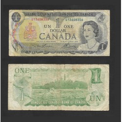 EL)1973 CANADA, 1 CANADIAN DOLLAR BANKNOTE FROM THE BANK OF CANADA, WORLD PAPER MONEY, VF