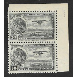 SD)1929-34 MEXICO COAT OF ARMS AND FLYING PLANE 30C SCT C14, MNH