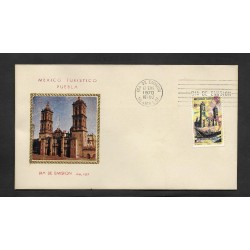 SD)1970 MEXICO FIRST DAY COVER, TOURIST MEXICO, PUEBLA, CATEDRAL 40C SCT 1011, NEW