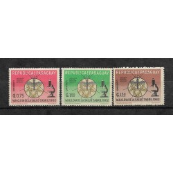 EL)1962 PARAGUAY, FIGHT AGAINST MALARIA, 3 MINT STAMPS