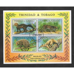 SE)1978 TRINIDAD & TOBAGO, NATURE PROTECTION, TAYRA, OCELOT, TREE PORCUPINE, YELLOW TAMANDUA, SS, CTO
