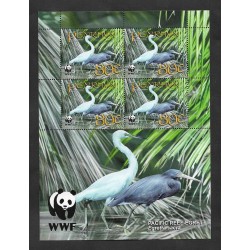 SD)2008 PENRHYN ISLAND WORLD WILDLIFE FOUNDATION, WWF, REEF Egret 80C, SOUVENIR SHEET, MNH
