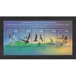 SD)1993 AUSTRALIA COMMEMORATION OF THE FIRST ISSUE OF STAMPS OF THE CHRISTMAS ISLANDS, WATERBIRDS,