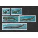 SD)1980 SOUTHWEST AFRICA MARINE LIFE, WHALES, ORCINUS ORCA, SOUTHERN WHALE, Sperm Whale, BLUE WHALE, 5 TIMBERS MNH