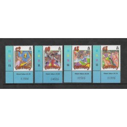 SE)2002 GUERNSEY, 4 STAMPS WITH THE CIRCUS THEME OF 22 C, 40C, 45C, 65C, MNH EACH STAMP WITH FOLIOS