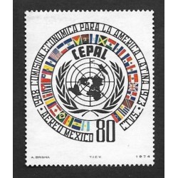 "SD)1974 MEXICO 25TH ANNIVERSARY OF THE ECONOMIC COMMISSION FOR LATIN AMERICA ""ECLAC"", EMBLEM 80C SCT C427, MNH"