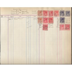 SD)1929 NETHERLANDS ALBUM PAGE WITH VARIETY OF COLORS & CANCELLATIONS DIFFERENT CITIES, USED