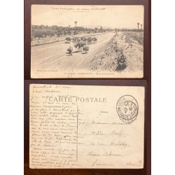 El)1919 MARRAKECH, POSTCARD CASABLANCA ROUTE, WITHOUT STAMP, CIRCULATED TO FRANCE, VF