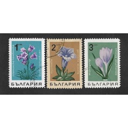 SD)1968 BULGARIA FLOWER SERIES, USED ALPINE BELL, USED GENCENTIAN & CROCUS CTO