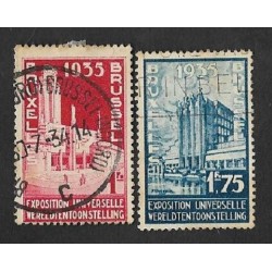 SE)1935 BELGIUM, UNIVERSAL EXHIBITION BRUSSELS 35´, BRUSSELS PAVILION & BELGIAN PAVILION, USED