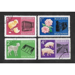 SD)1967 BULGARIA DE LA SEIRE ECONOMY, POULTRY, FLOWERS, SHEEP & SWINE LIVESTOCK, USED