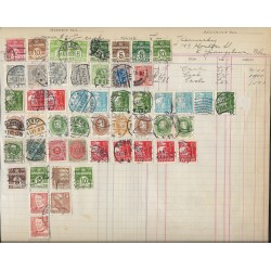 SD)1918 DENMARK ALBUM PAGE WITH DIFFERENT THEMES, COLORS & CANCELLATIONS DIFFERENT CITIES, USED