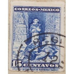 1933 MEXICO BARTOLOMÉ DE LAS CASAS 15C SCT 683, WITH CANCELLATION