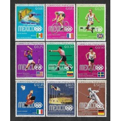 SD)1988 PARAGUAY COMPLETE SERIES SPORTS, OLYMPIC GAMES MEXICO '88, 10C, 15C, 20C, 25C 12.45C AND 50C MINT, 30C, 50C, 18.15 MNH