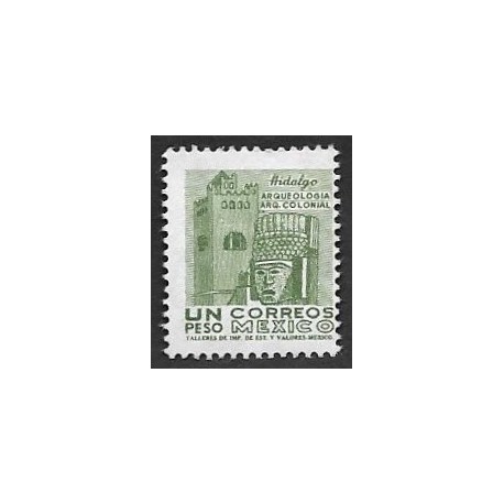 SD)1950-52 MEXICO, CONVENT AND CARVED HEAD, HIDALGO 1P SCT 864, MNH