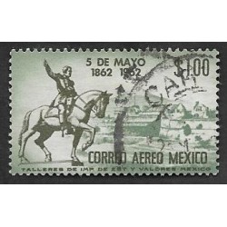 SD)1962 MEXICO CENTENARY OF THE BATTLE OF PUEBLA, GRAL. IGNACIO ZARAGOZA AND VISTA DE PUEBLA 1P SCT C260, USED