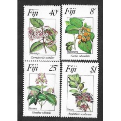 SD)1967 FIJI COMPLETE FLORA SERIES, FLOWERS, 4 MINT STAMPS
