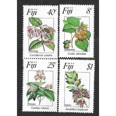 SD)1967 FIJI COMPLETE FLORA SERIES, FLOWERS, 4 MINT STAMPS