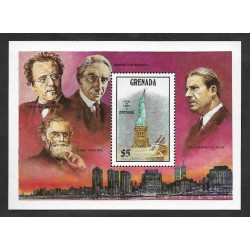 SD)1986 GRANADA THE CENTENARY OF THE STATUE OF LIBERTY, CHARACTERS, SOUVENIR SHEET, MNH
